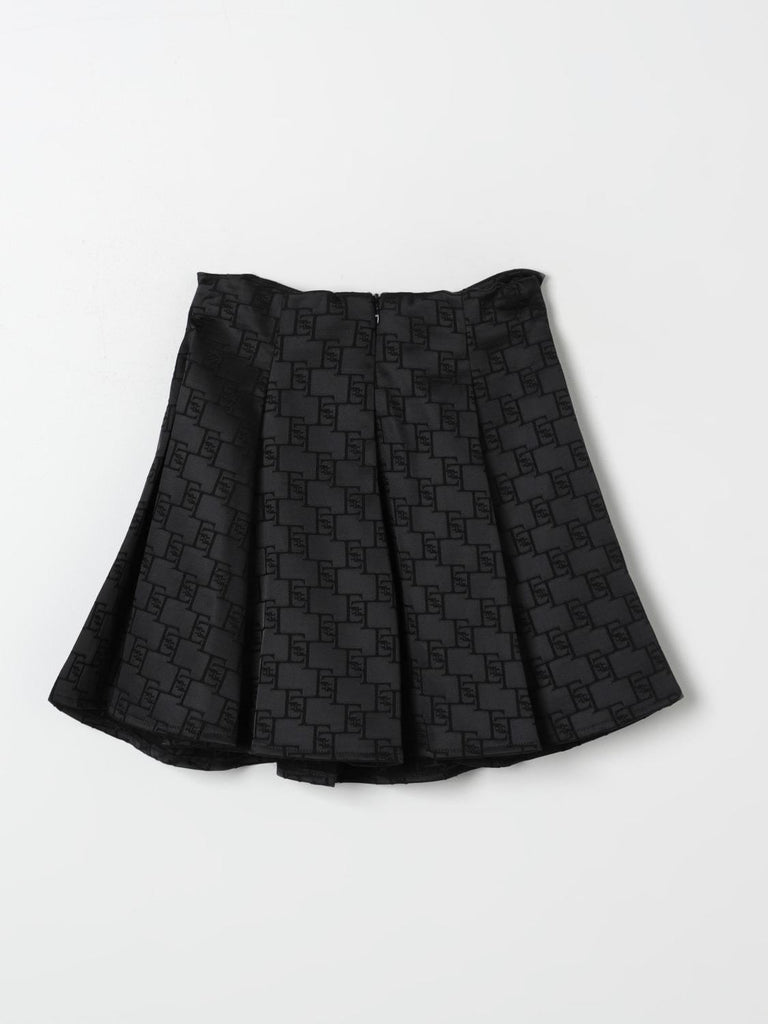 ELISABETTA FRANCHI La Mia Bambina GONNA IN RASO JACQUARD EF CON MAXI FIOCCO NERO