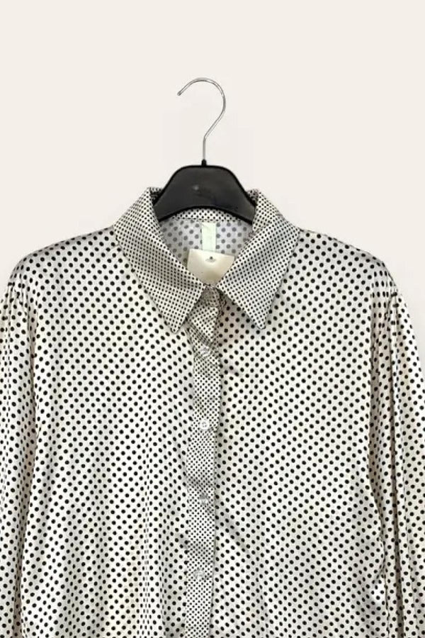LOVEme Camicia crop a pois con profilo a pois più piccolo