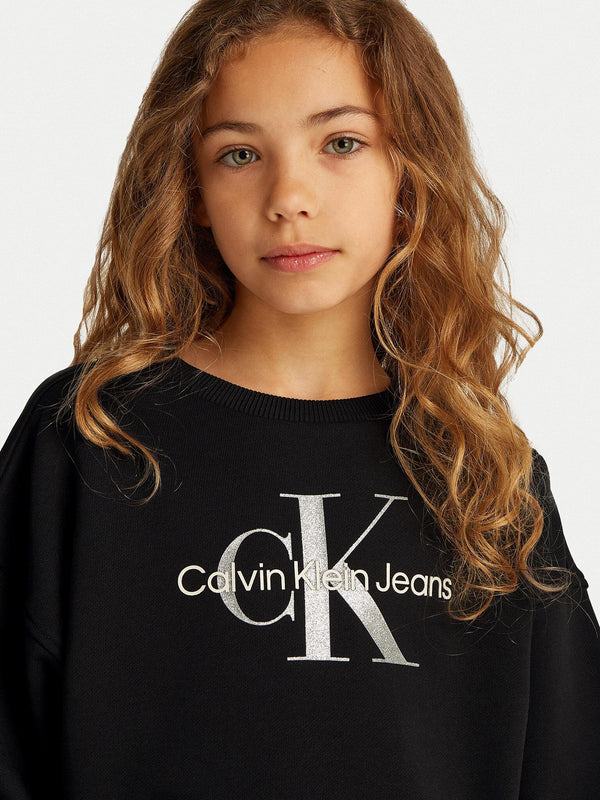 CALVIN KLEIN JEANS GLITTER MONOLOGO CN SWEATSHIRT