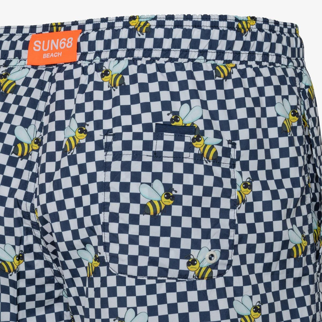 SUN68 SWIM PANT MICROCHECK