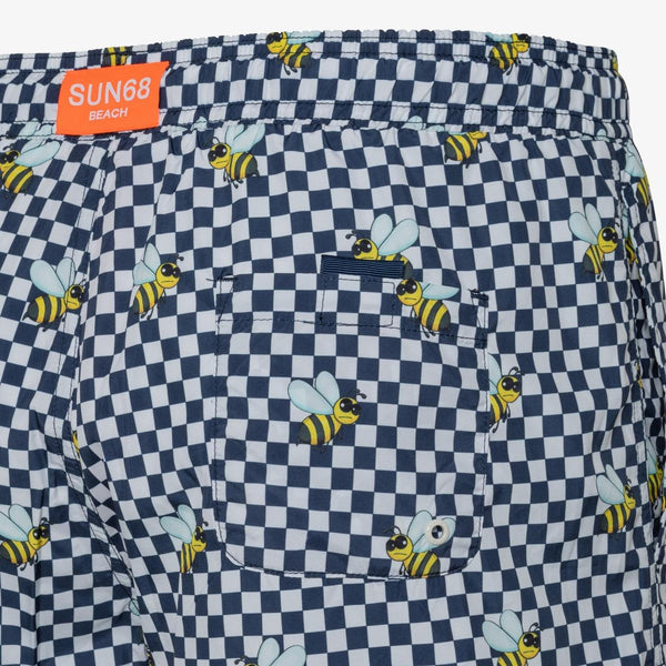 SUN68 SWIM PANT MICROCHECK
