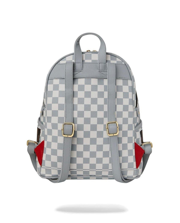 SPRAYGROUND CREAM BROWN TEAR CHECK SAVAGE BACKPACK