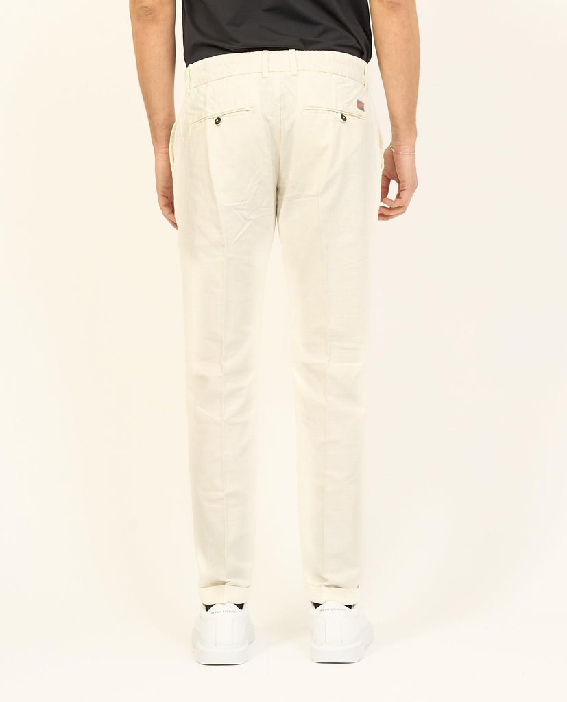 YES ZEE PANTALONE UOMO TIPO CHINOS CON PINCES