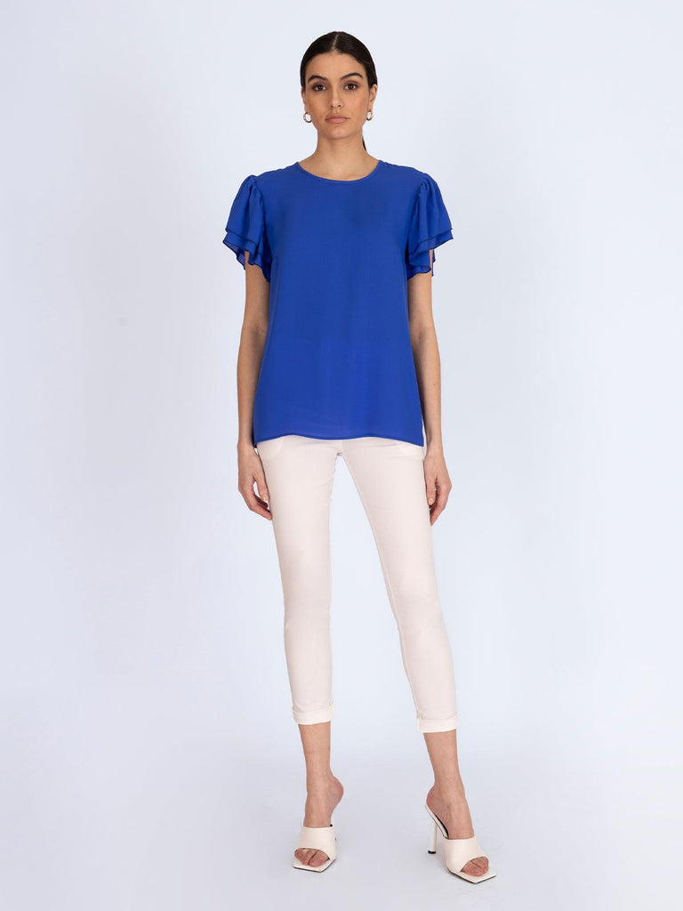 ARTIGLI BLUSA GIROCOLLO CON MANICHE VOLANT