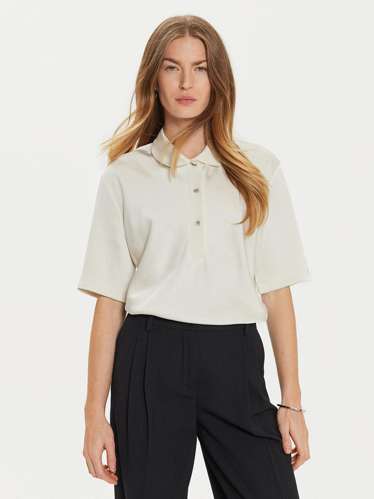 CALVIN KLEIN TECH SATIN HS POLO S