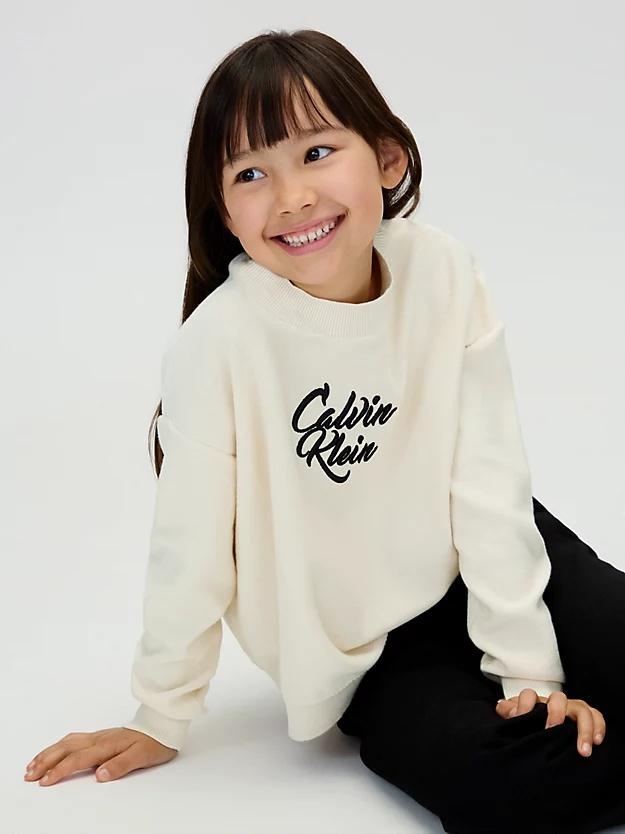CALVIN KLEIN SCRIPT LOGO GRAPHIC CN SWEATER