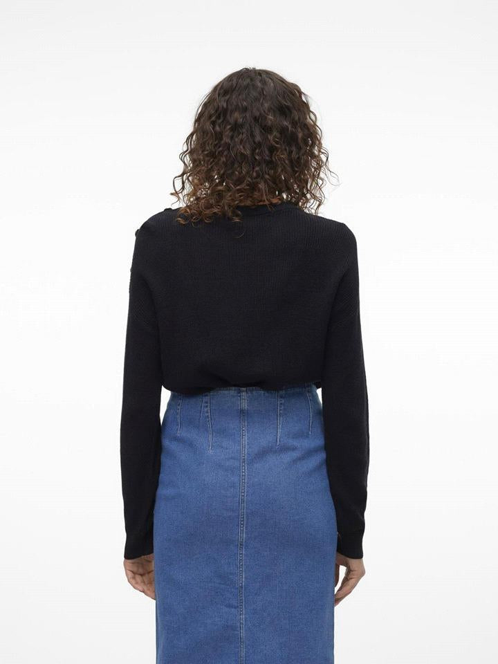 VERO MODA VMNEWLEXSUN LS O-NECK BUTTON PULLOVER GA