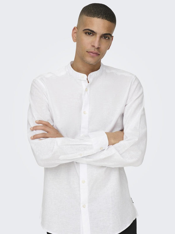 ONLY&SONS ONSCAIDEN LS SOLID LINEN MAO SHIRT NOOS
