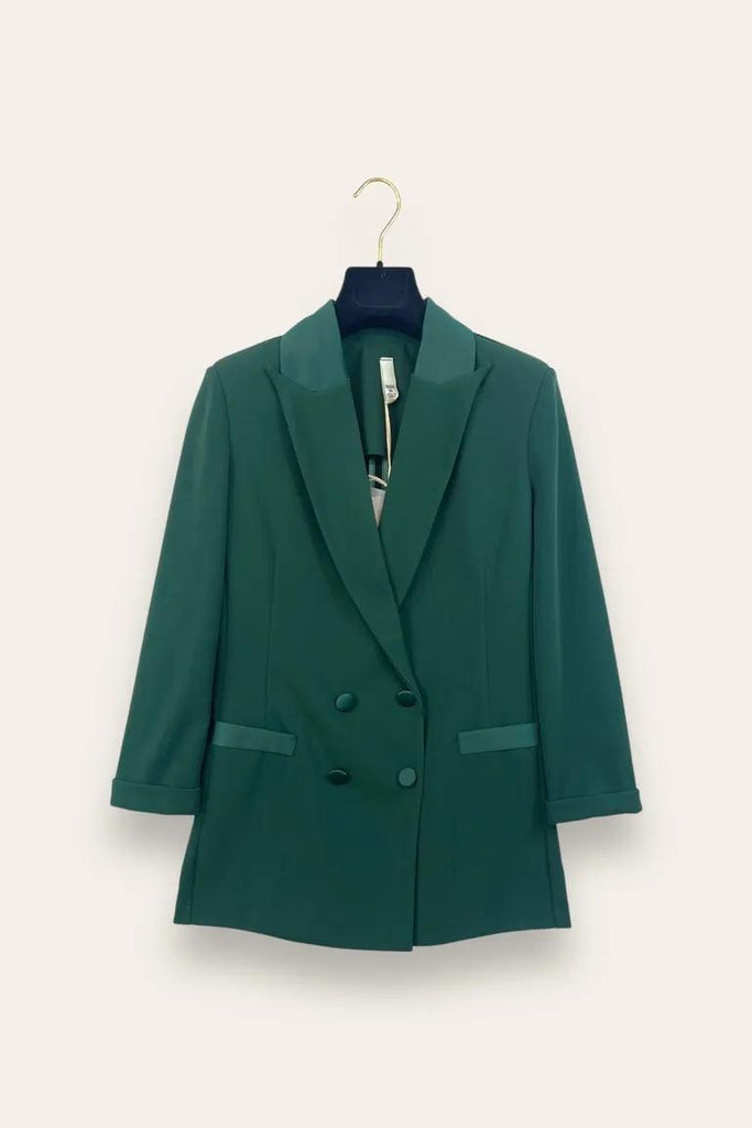 LOVEme Giacca doppio petto con inserti in raso