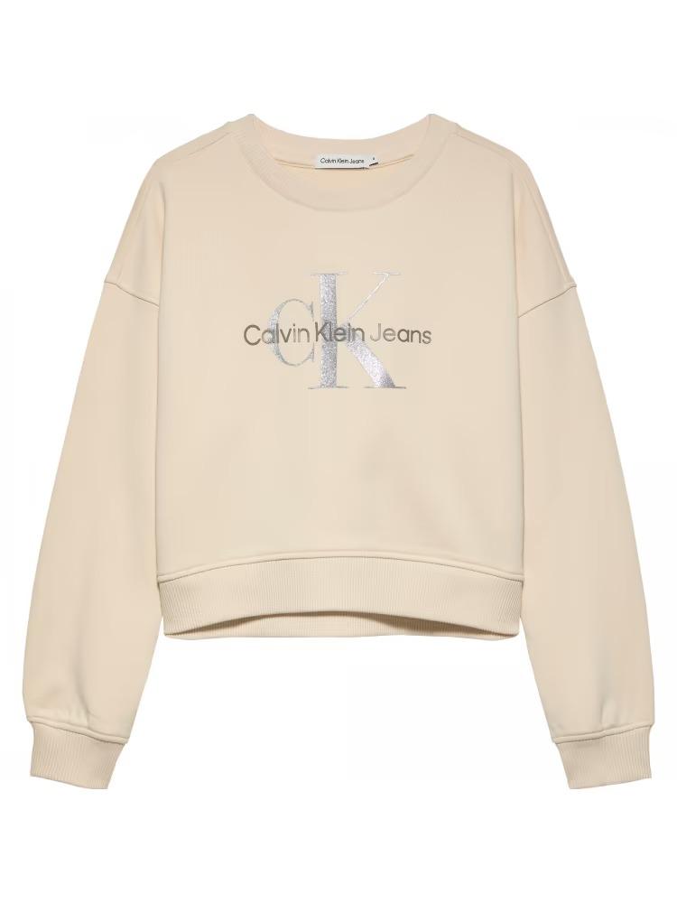 CALVIN KLEIN JEANS GLITTER MONOLOGO CN SWEATSHIRT