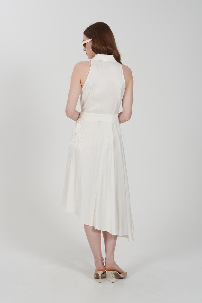YES ZEE ABITO DONNA ASIMMETRICO SMANICATO CON CINTURA