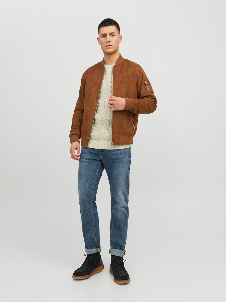 JACK AND JONES JJEROCKY FAUX SUEDE BOMBER NOOS