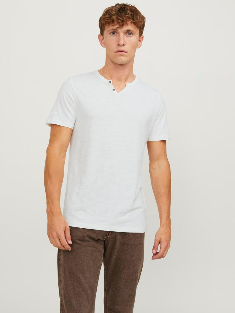 JACK AND JONES JJESPLIT NECK TEE SS NOOS