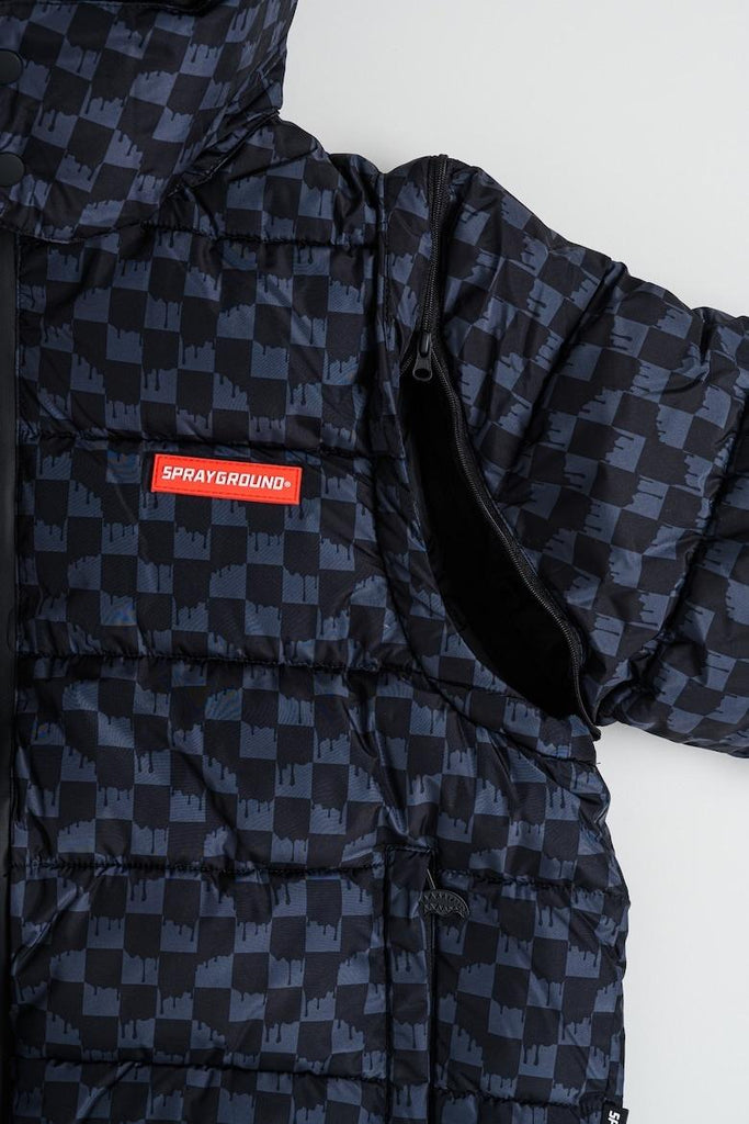 SPRAYGROUND DRIP CHECK DETACH SLEEVE DOWN JKT J