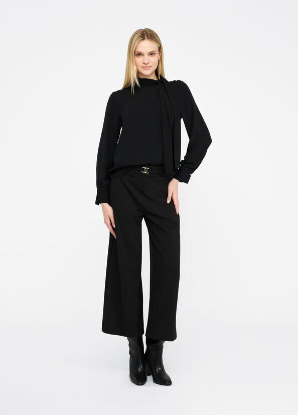 LIU JO PANT.FLARE CROPPED ELASTIC H.W
