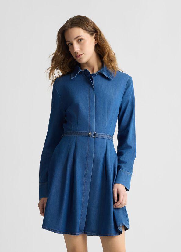 LIU JO ECS ABITO CORTO DENIM PIEGHE