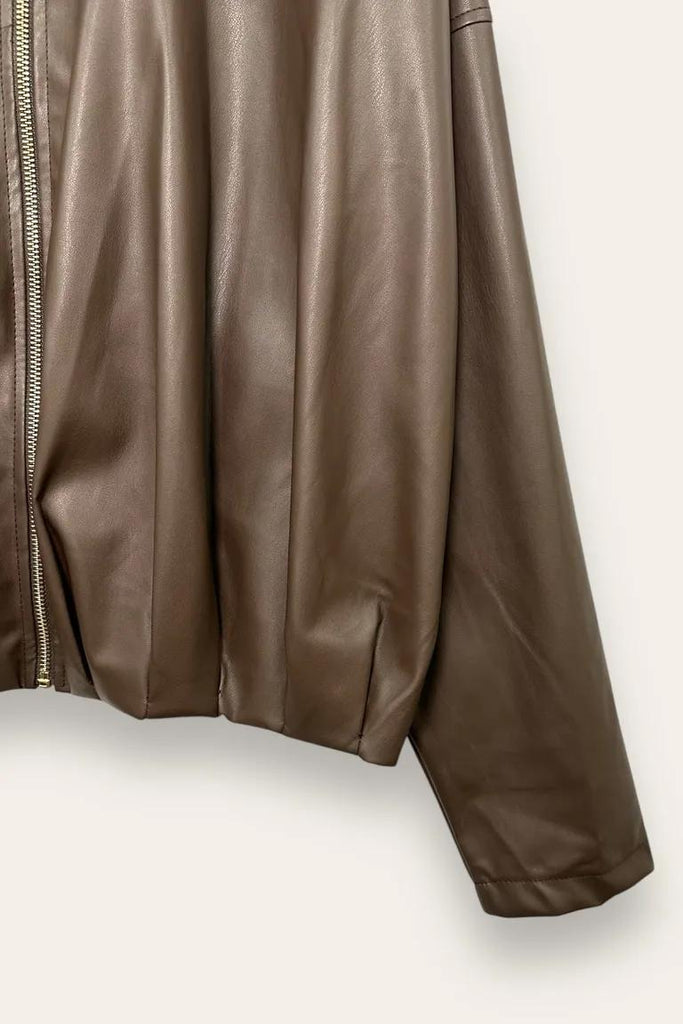 LOVEme Giacca in ecopelle morbida, con zip