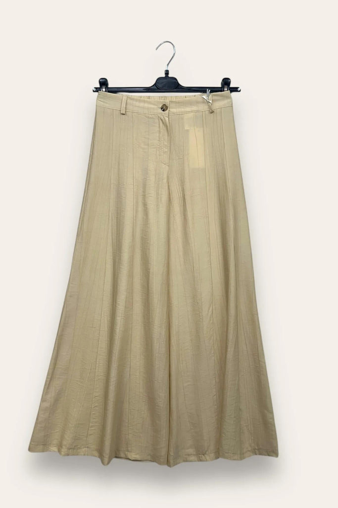 LOVEme Pantalone a palazzo in viscosa goffrata