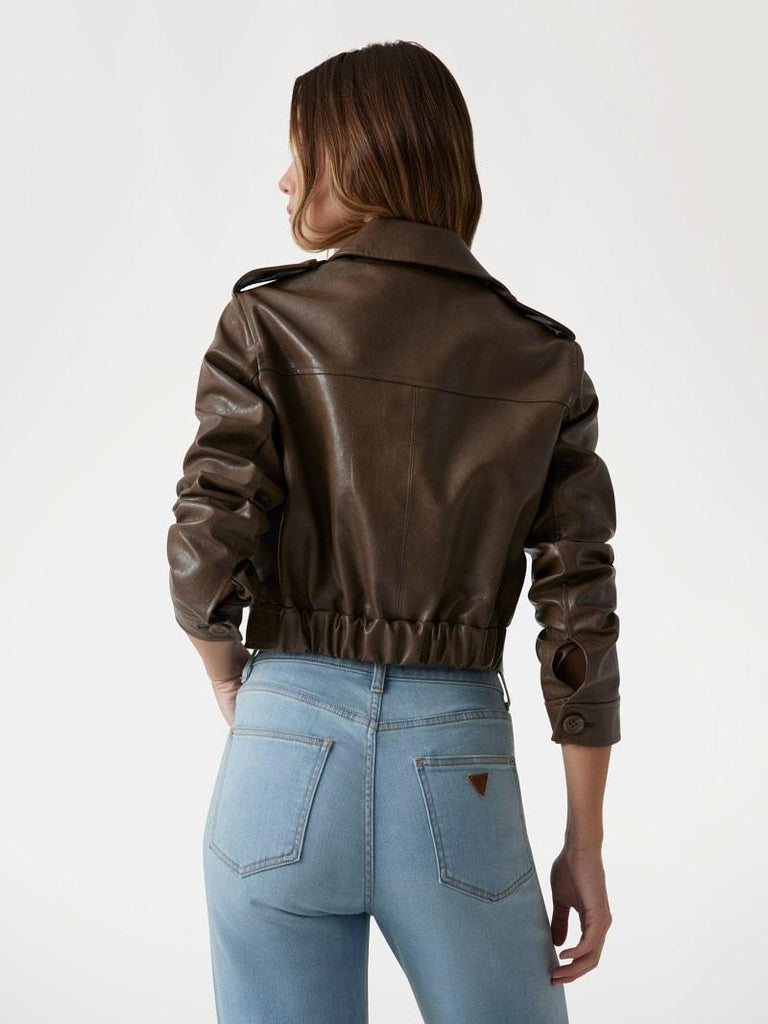 GUESS DORA PU CROPPED JACKET