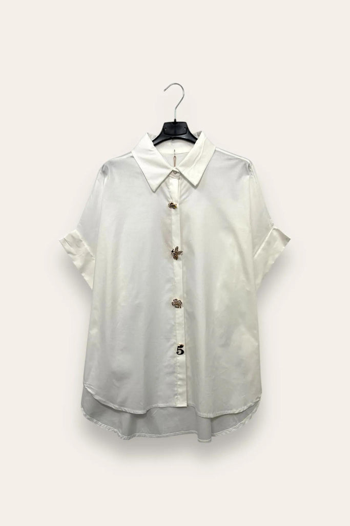LOVEme Camicia over mezza manica, con spille
