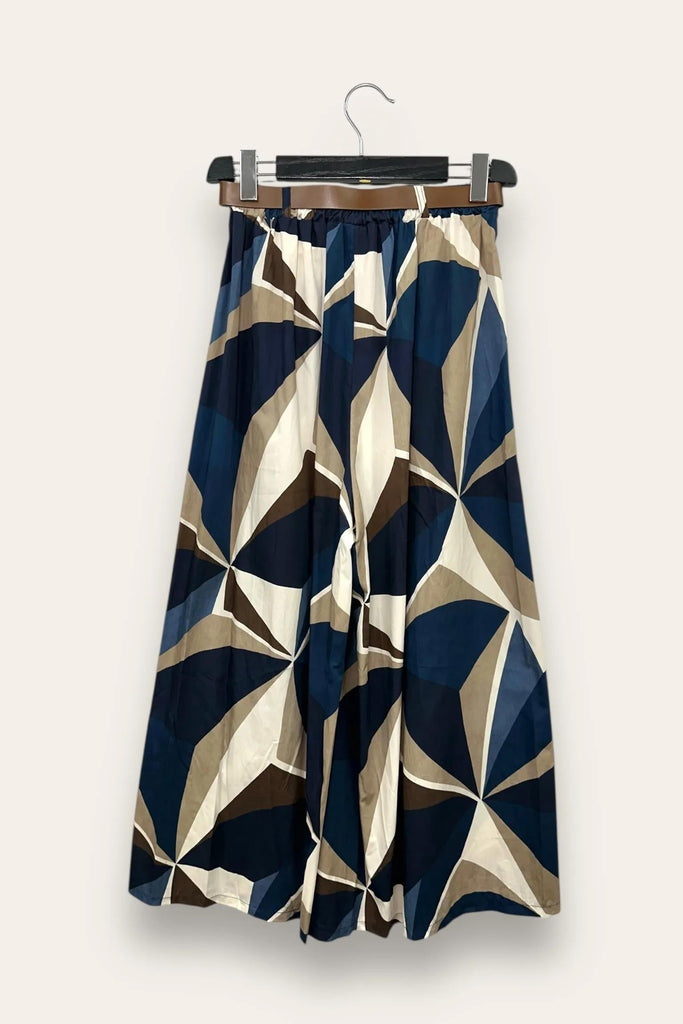 LOVEme Pantagonna in fantasia geometrica, elastico retro vita