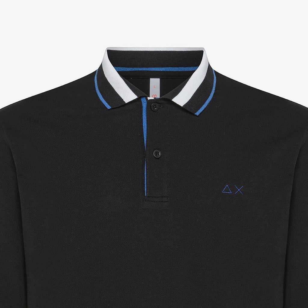 SUN68 POLO 3 COLORS STRIPE ON COLLAR EL. L/S