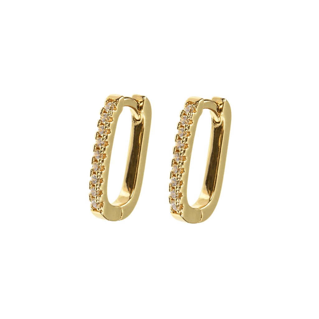 Orecchini Cerchi Quadrati con Pietre