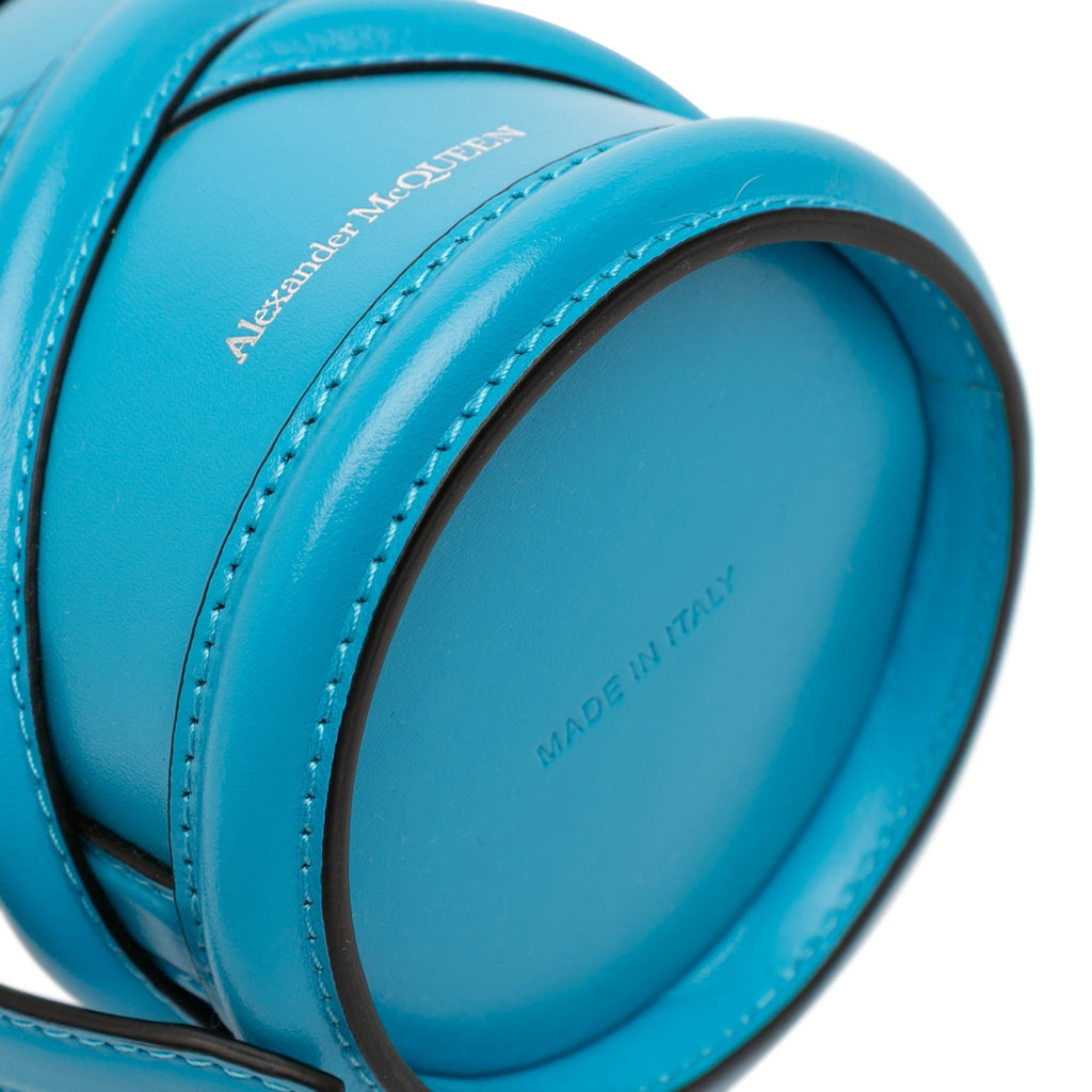 Alexander McQueen The Curve – Borsa a Secchiello in Pelle di Vitello Blu
