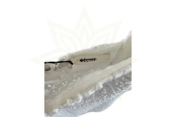 Abito Céline bianco in cotone ricamato – Nuovo con etichetta