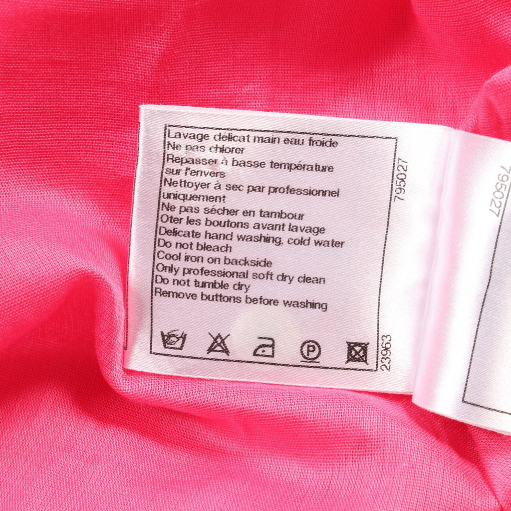 Camicia Chanel in cotone trasparente rosa fucsia