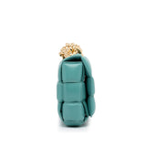 Bottega Veneta – Padded Cassette in pelle nappa blu con catena dorata – 18 x 26 x 6 cm