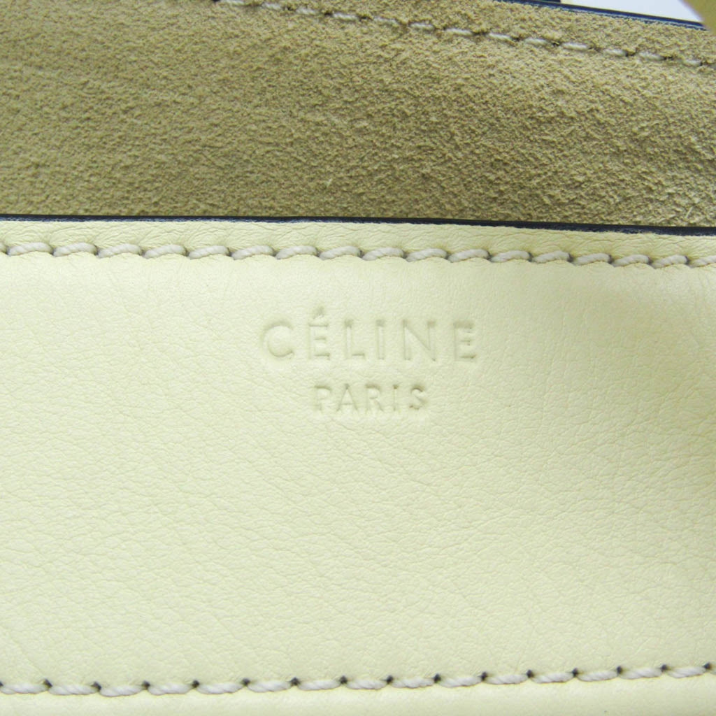 CELINE Luggage Micro Tote in pelle liscia avorio