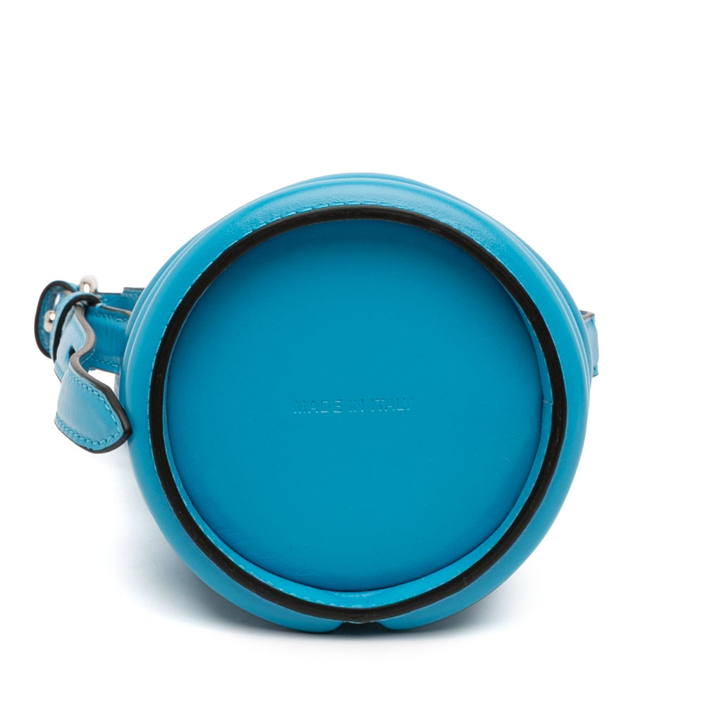 Alexander McQueen The Curve – Borsa a Secchiello in Pelle di Vitello Blu