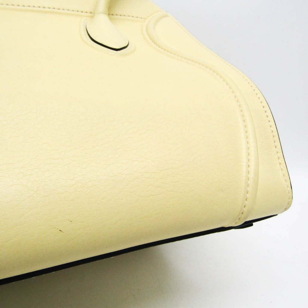CELINE Luggage Micro Tote in pelle liscia avorio