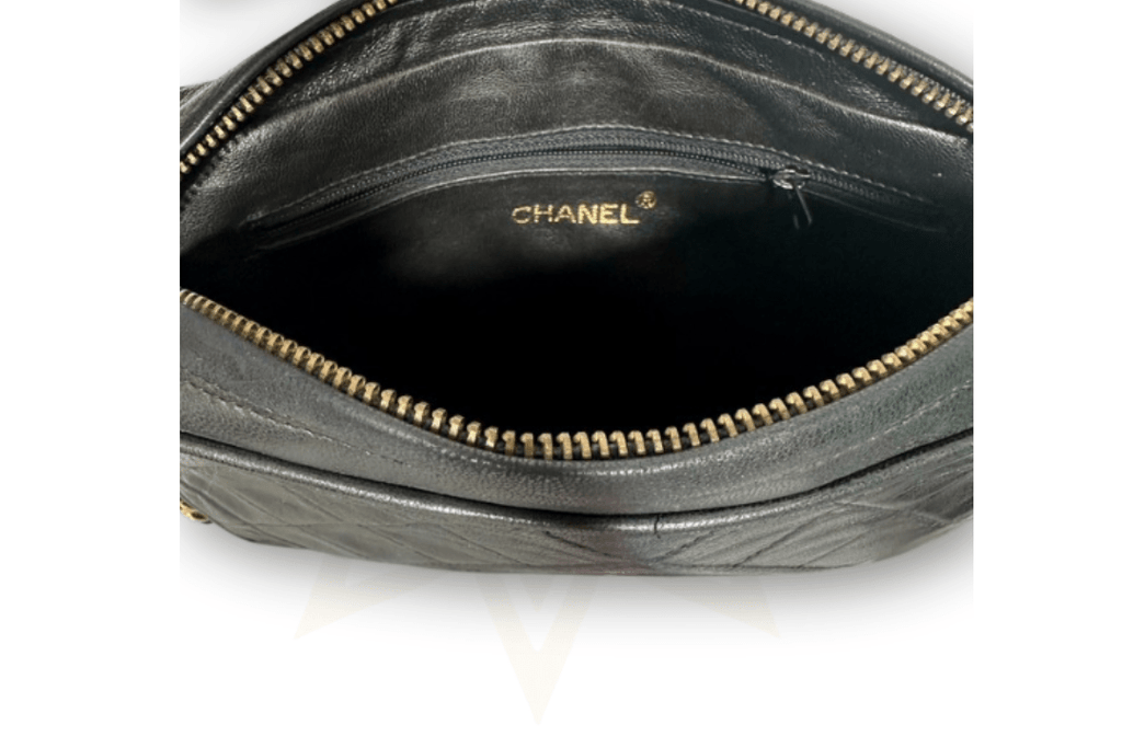 Chanel Camera Bag in pelle nera trapuntata – Vintage anni ‘80/’90