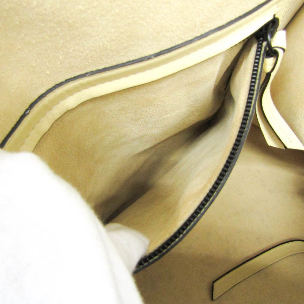 CELINE Luggage Micro Tote in pelle liscia avorio