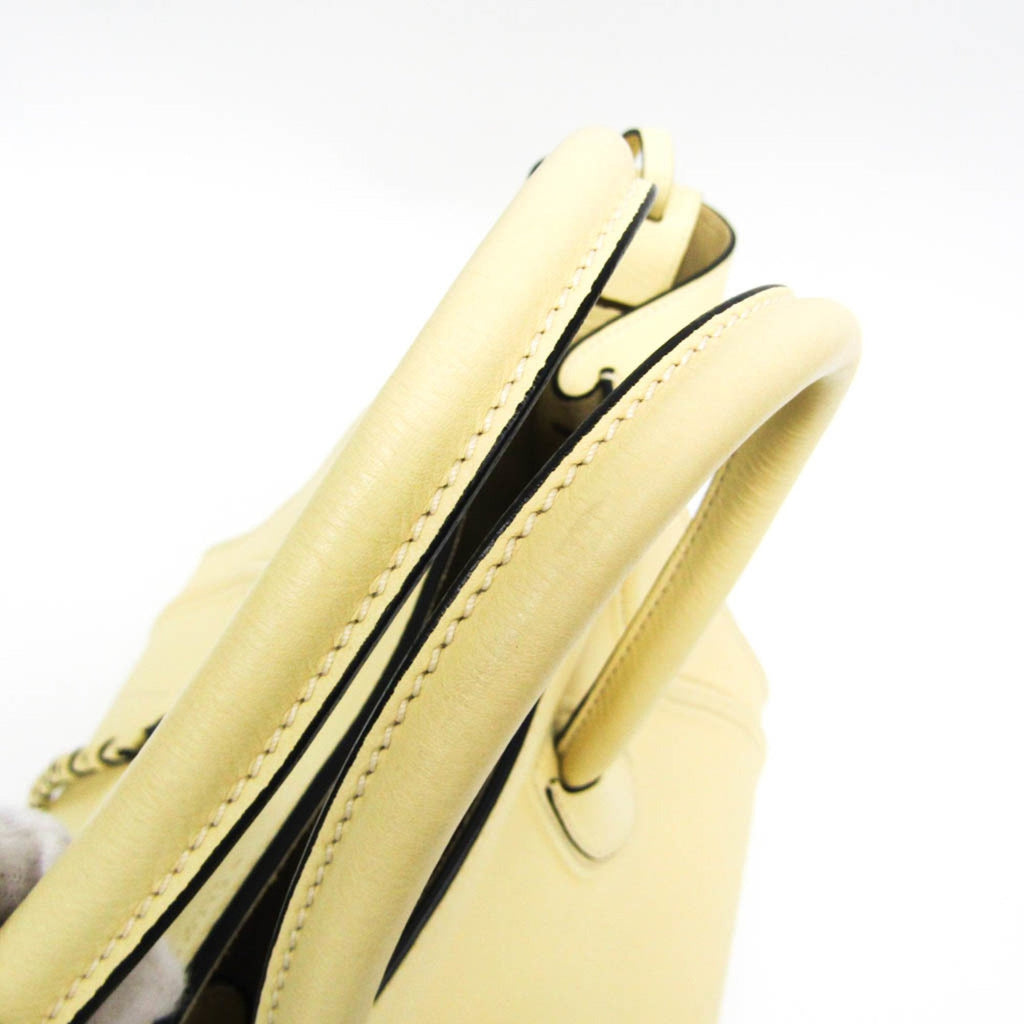 CELINE Luggage Micro Tote in pelle liscia avorio