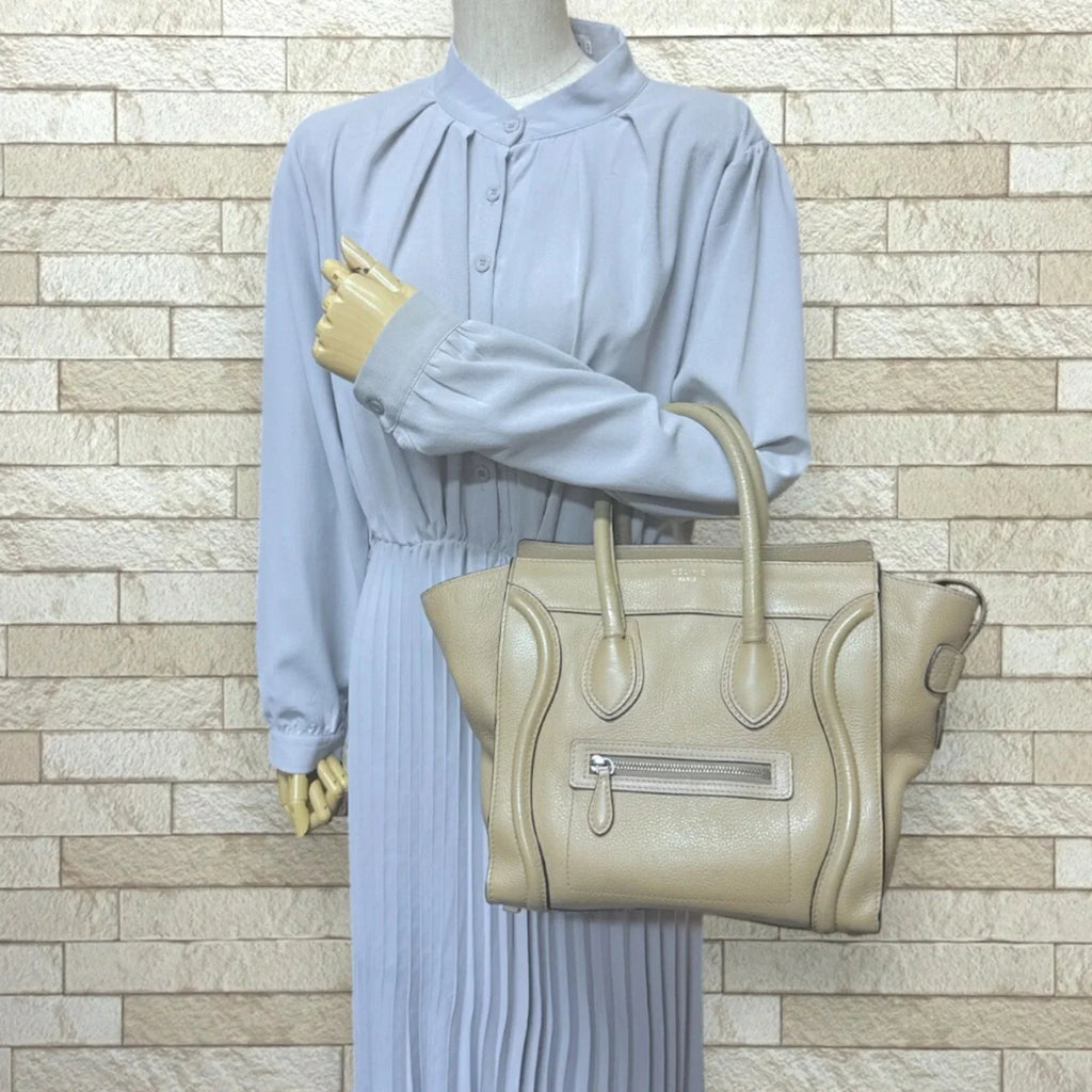 Céline Luggage Micro Tote – Pelle Beige