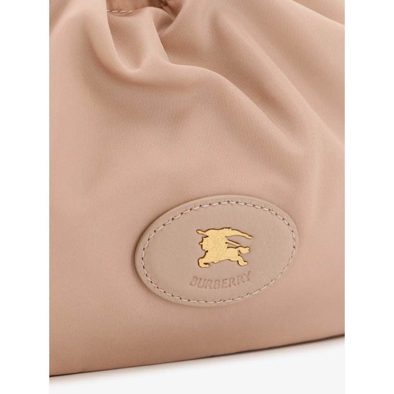 Burberry Drawstring Clutch in nylon rosa cipria – Nuova da boutique