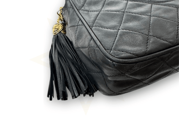 Chanel Camera Bag in pelle nera trapuntata – Vintage anni ‘80/’90