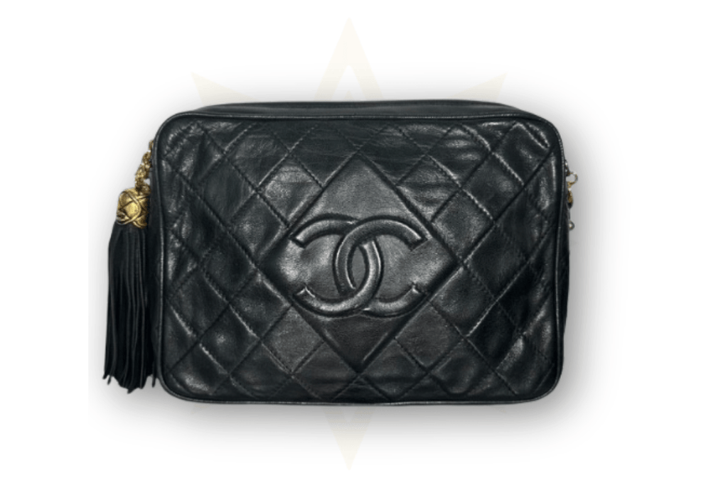 Chanel Camera Bag in pelle nera trapuntata – Vintage anni ‘80/’90