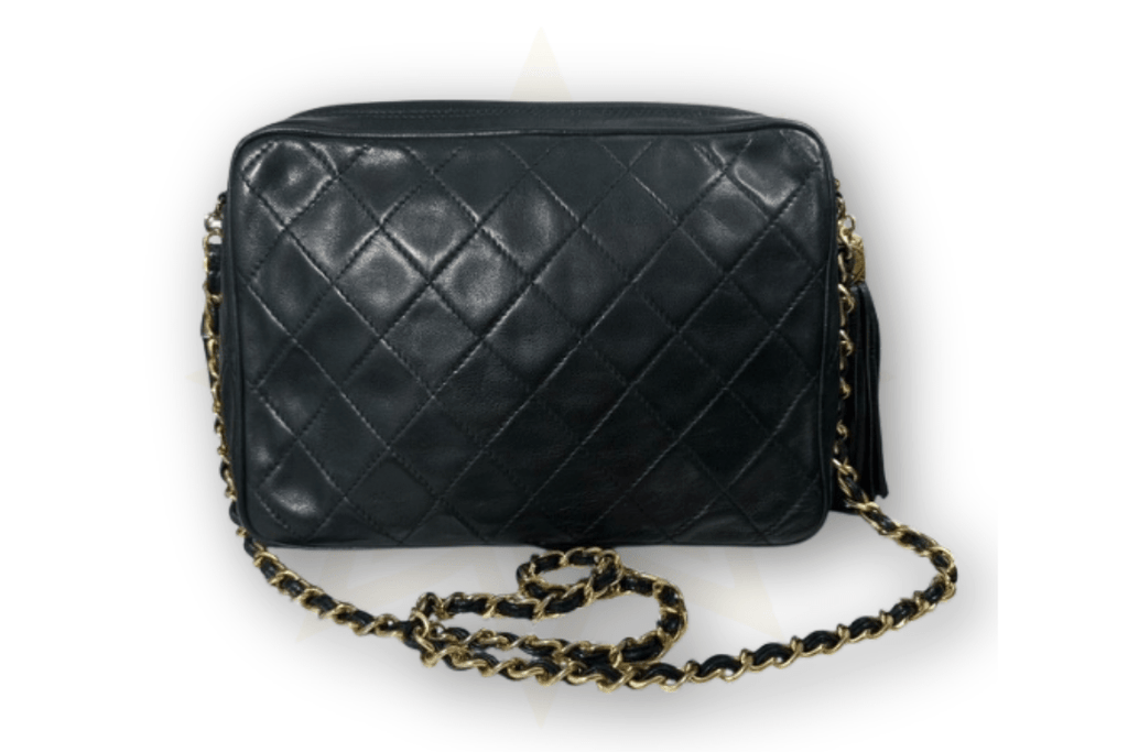 Chanel Camera Bag in pelle nera trapuntata – Vintage anni ‘80/’90