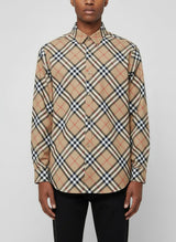 Burberry Camicia Check Cotton Beige – Taglia L – Nuova con Cartellino