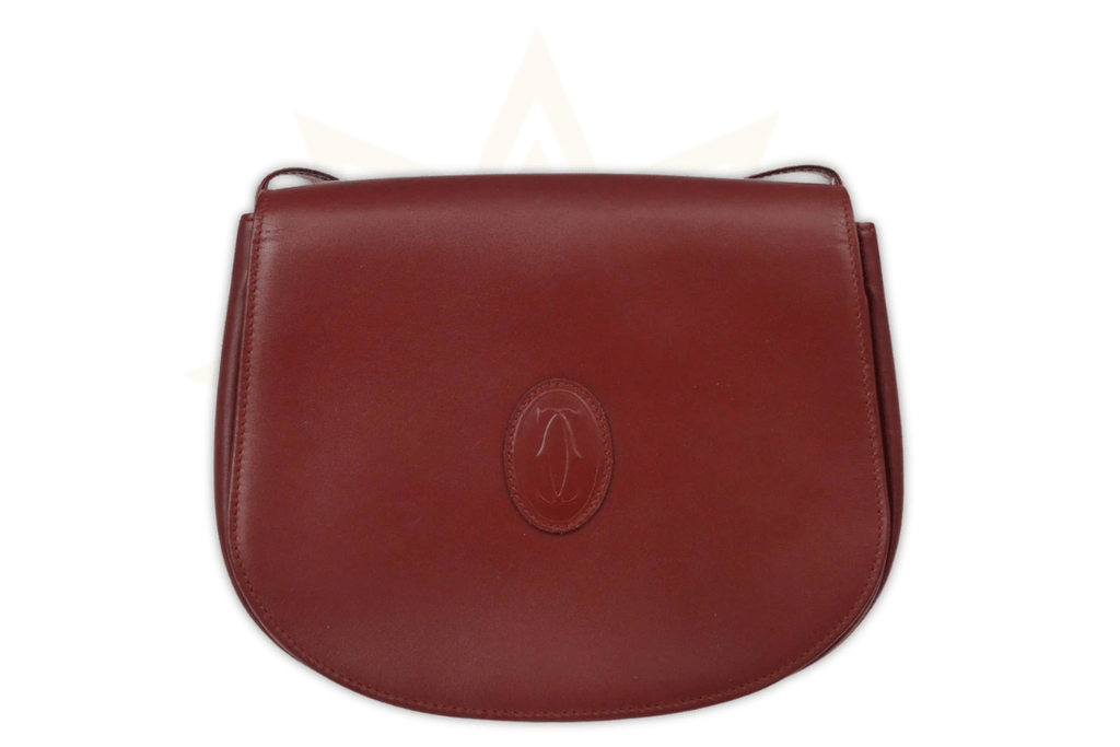 Cartier – Must de Cartier Saddle Bag in pelle bordeaux (Vintage Made in Italy)