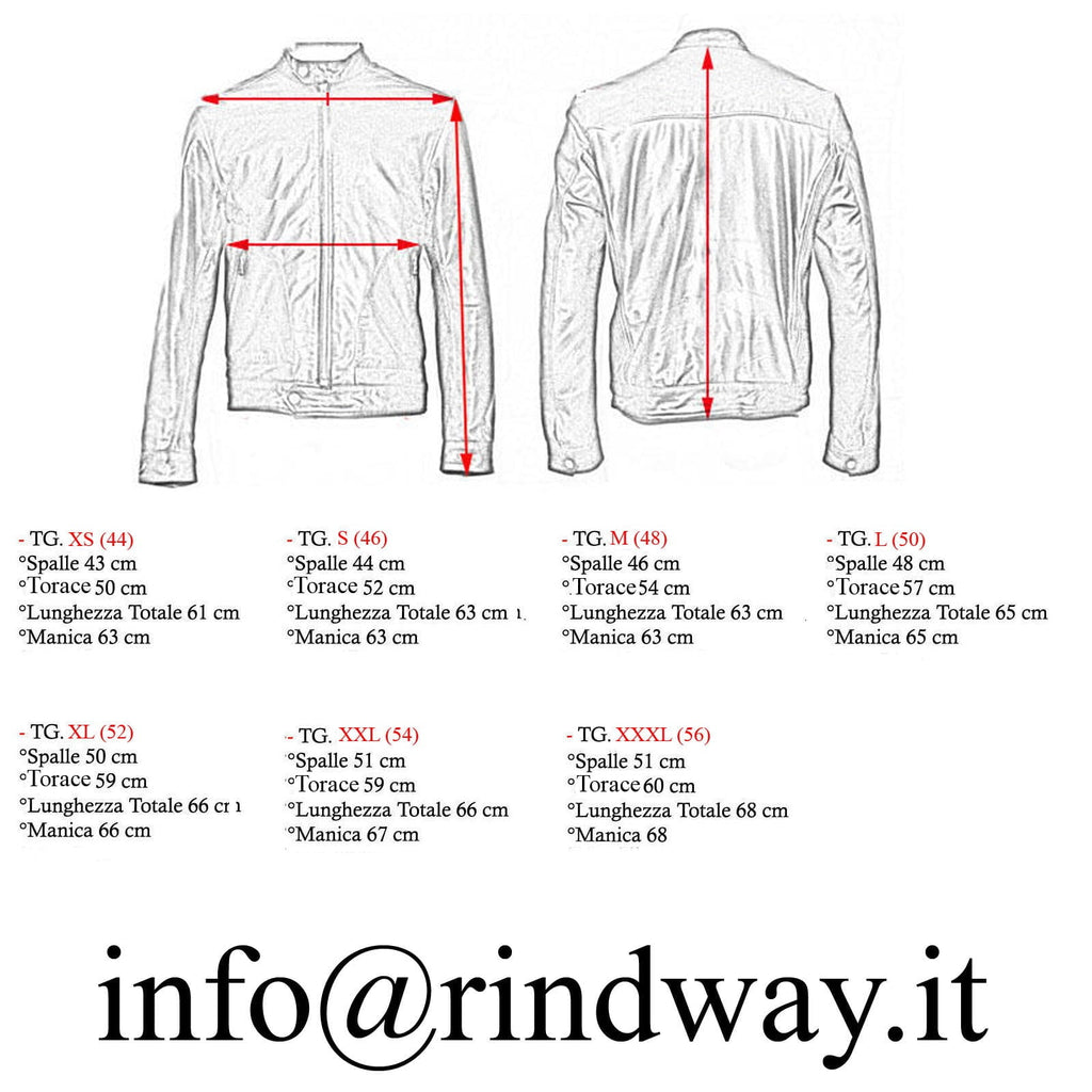 Giubbotto Bomber In Vera Pelle Blu Uomo Slim Con Tagli Frontali Rindway