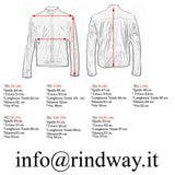 Giacca Biker In Vera Pelle Uomo Marrone Slim Collo Con Bottoni Rindway